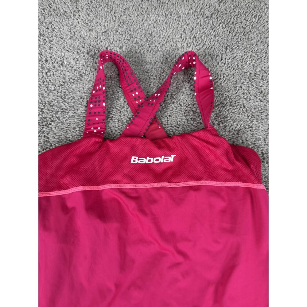 Babolat Tennis Dress Womens Medium Pink Strappy Mesh Tank Built In Bra Athletic - Picture 3 of 12